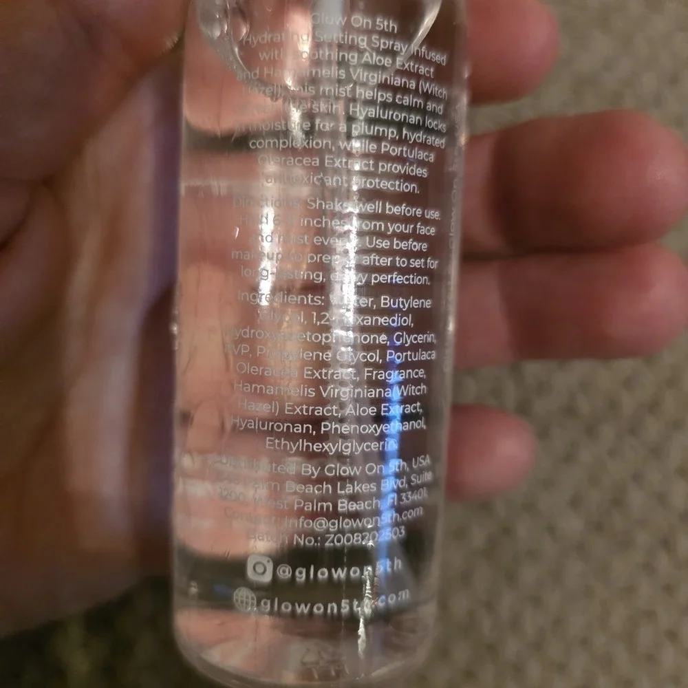 Glow on 5th Beauty Set For Life Setting Spray 3.5 Fl Oz Makeup Face Spray Sample